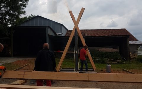 Tehcnique Shou Sugi Ban bois brulé japonais en chantier participatif Nouvelle Aquitaine par Bois et Paille (7)